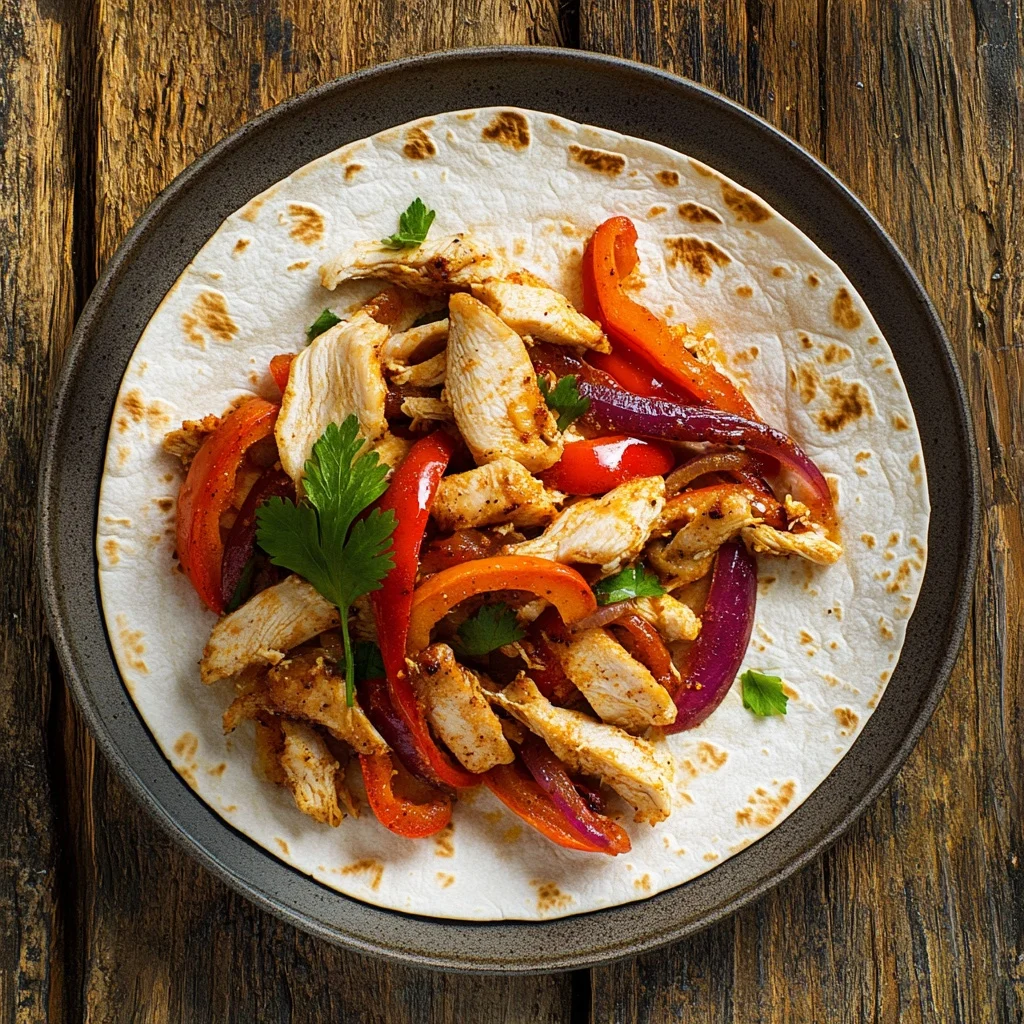 image for easy crockpot chicken fajitas serving suggestion