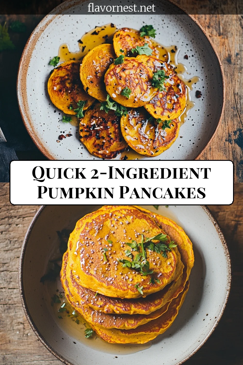 image for quick 2-ingredient pumpkin pancakes pin