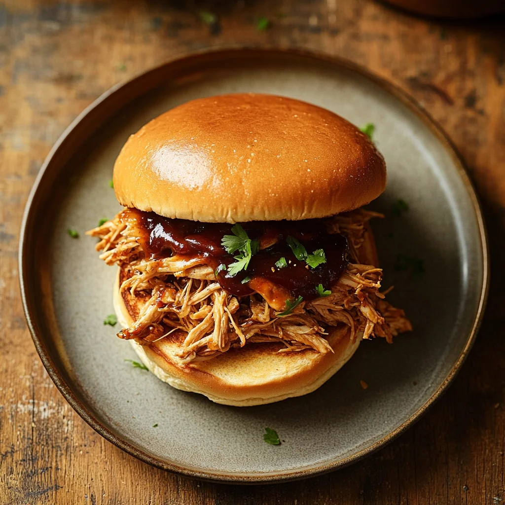 instant pot shredded bbq chicken sandwiches serving suggestion