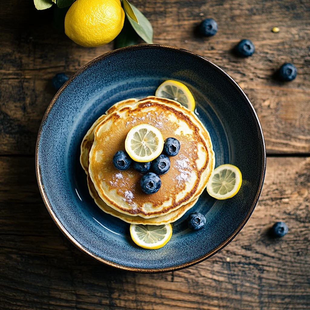 lemon blueberry ricotta pancakes serving suggestion