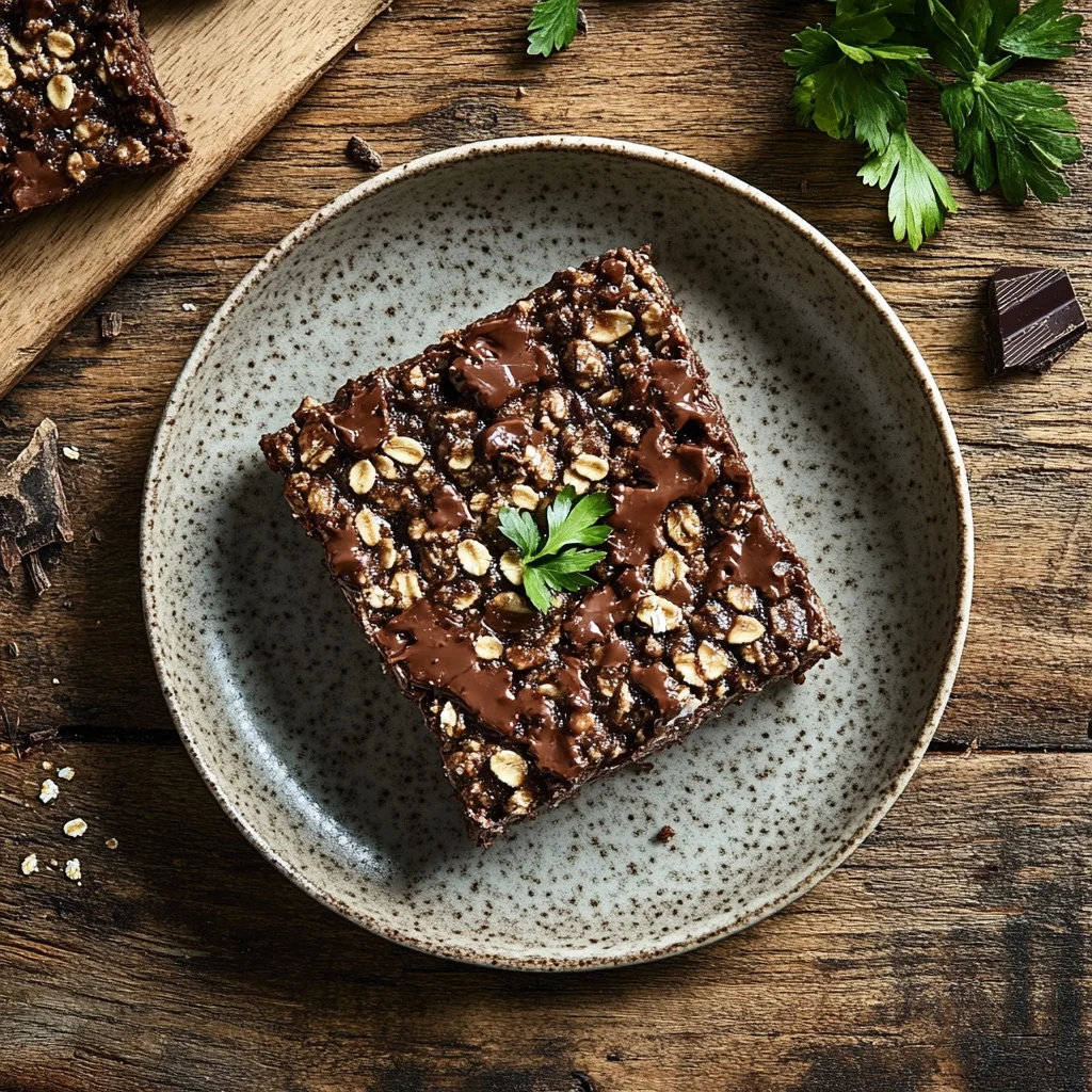 no-bake chocolate oatmeal bars serving suggestion
