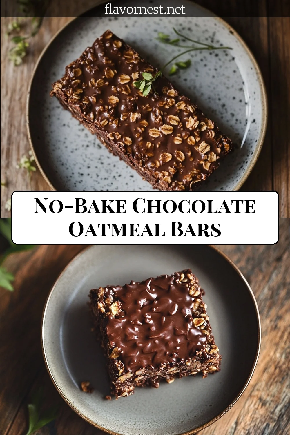 no-bake chocolate oatmeal bars pin