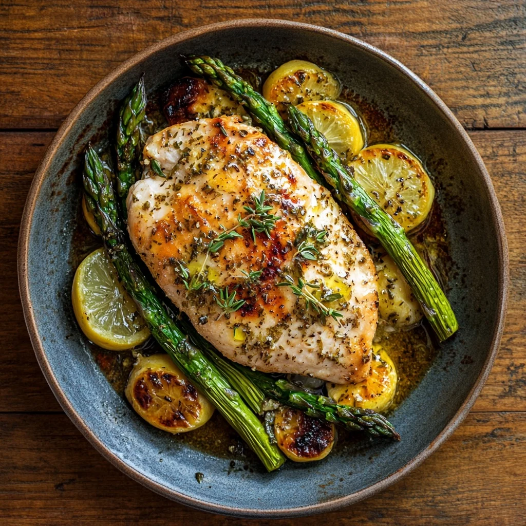 one pan lemon herb chicken with asparagus ingredients