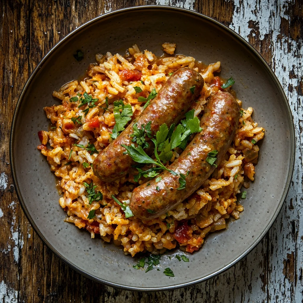 one pot jambalaya with sausage ingredients