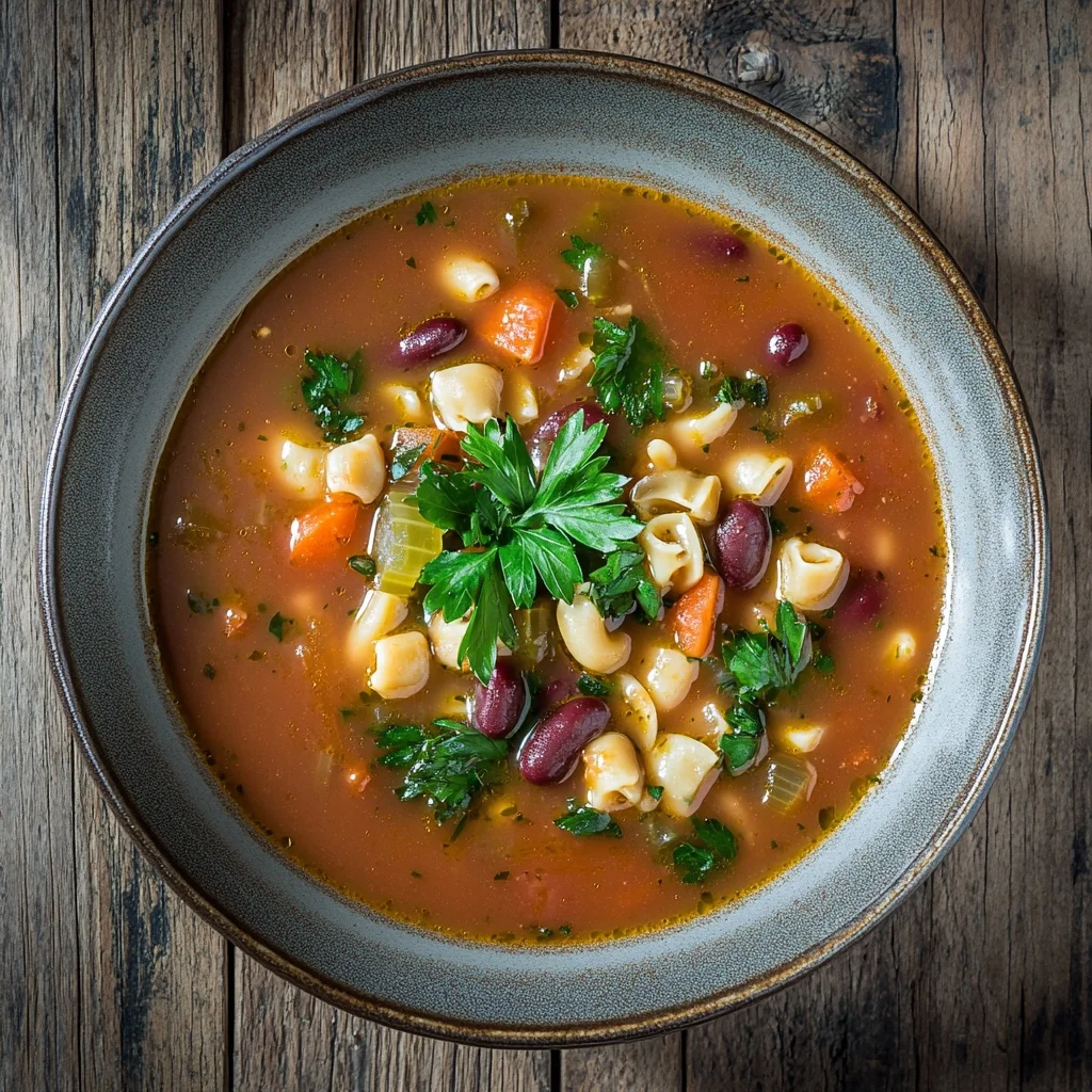 one pot minestrone soup serving suggestion