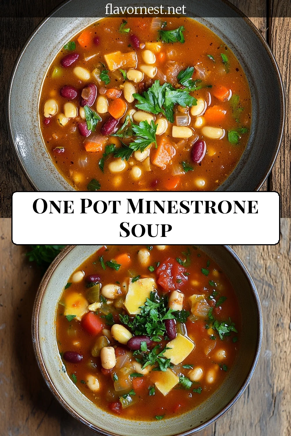 one pot minestrone soup pin