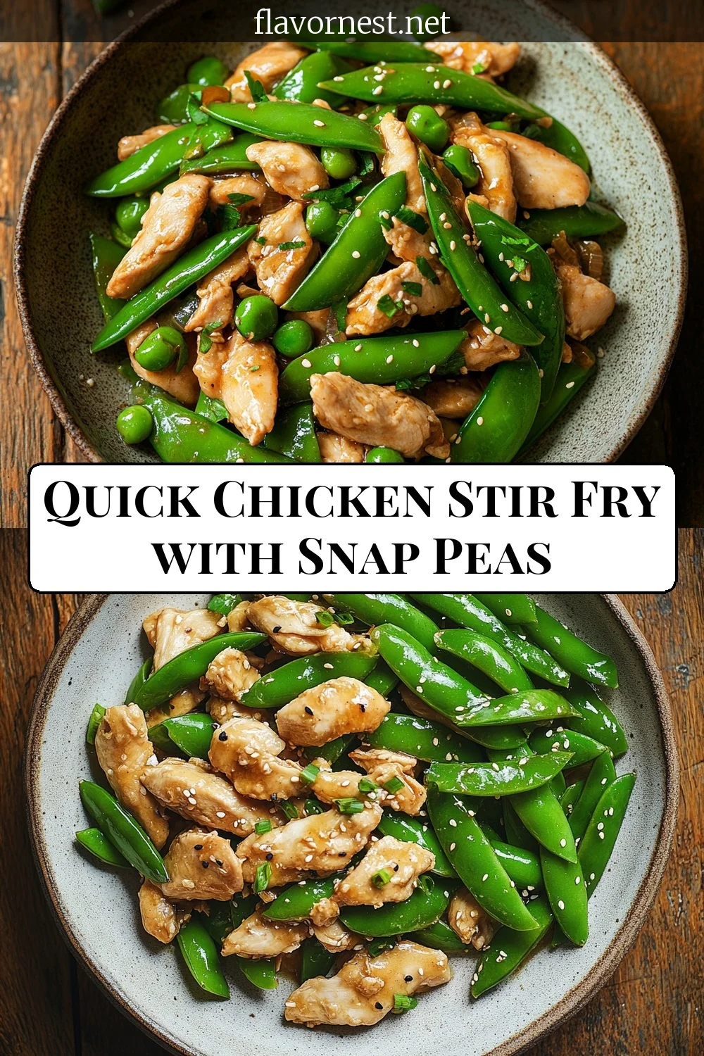 quick chicken stir fry with snap peas pin
