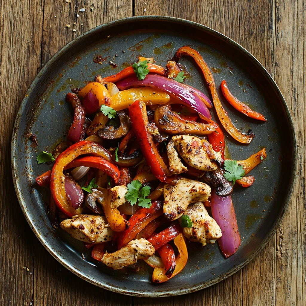 sheet pan fajita veggies and chicken serving suggestion