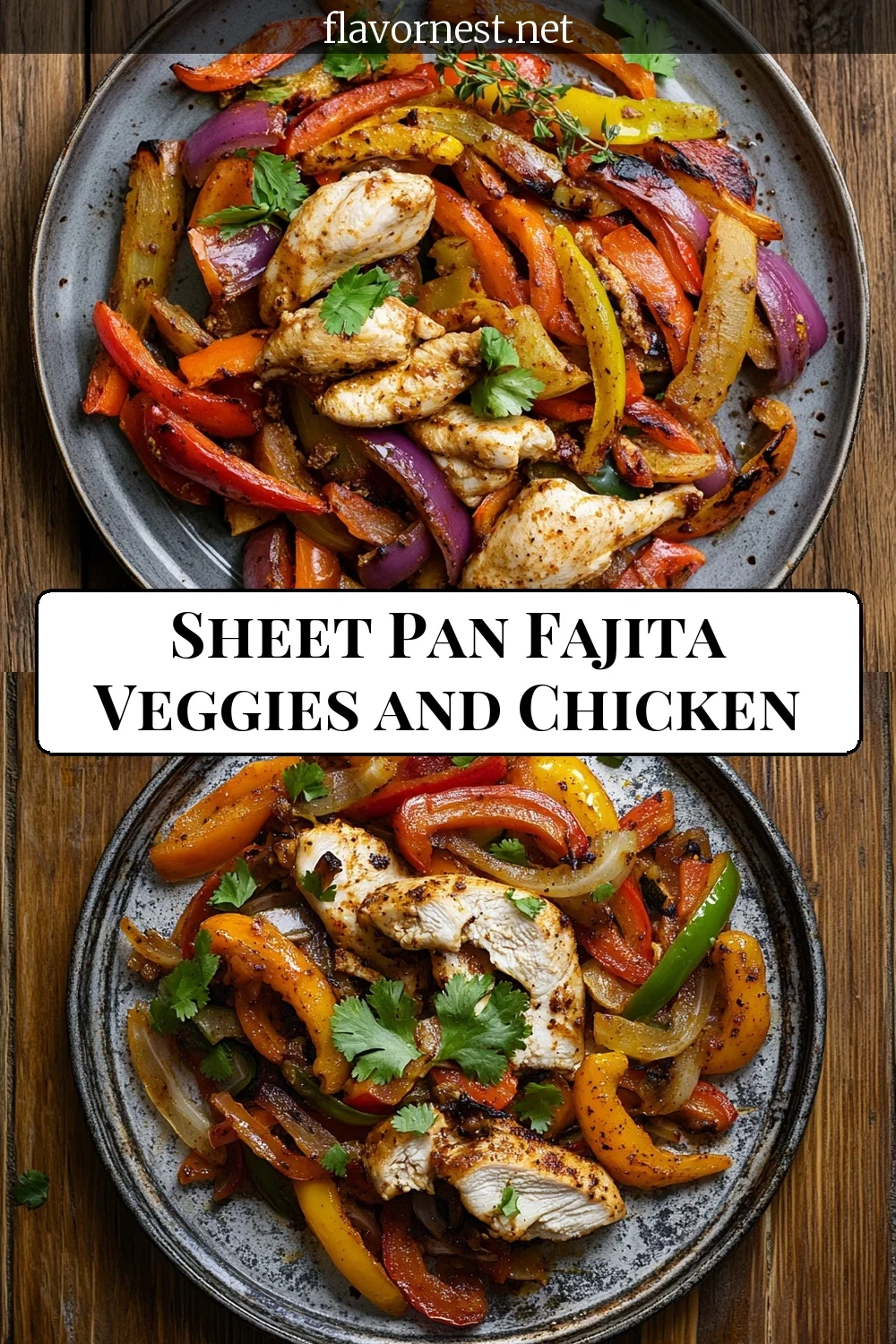 sheet pan fajita veggies and chicken pin