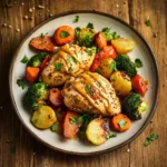 sheet pan honey mustard chicken and veggies