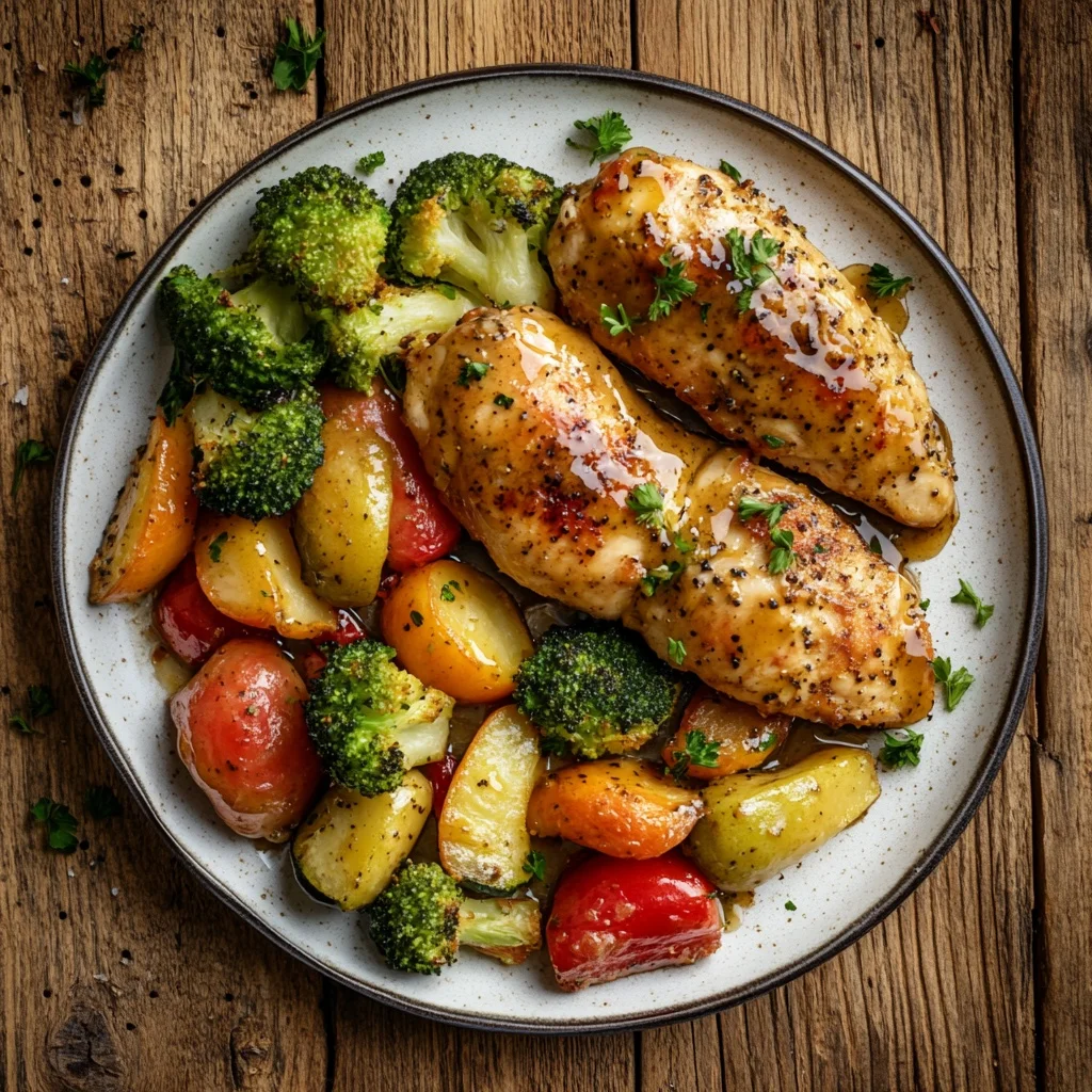 sheet pan honey mustard chicken and veggies ingredients