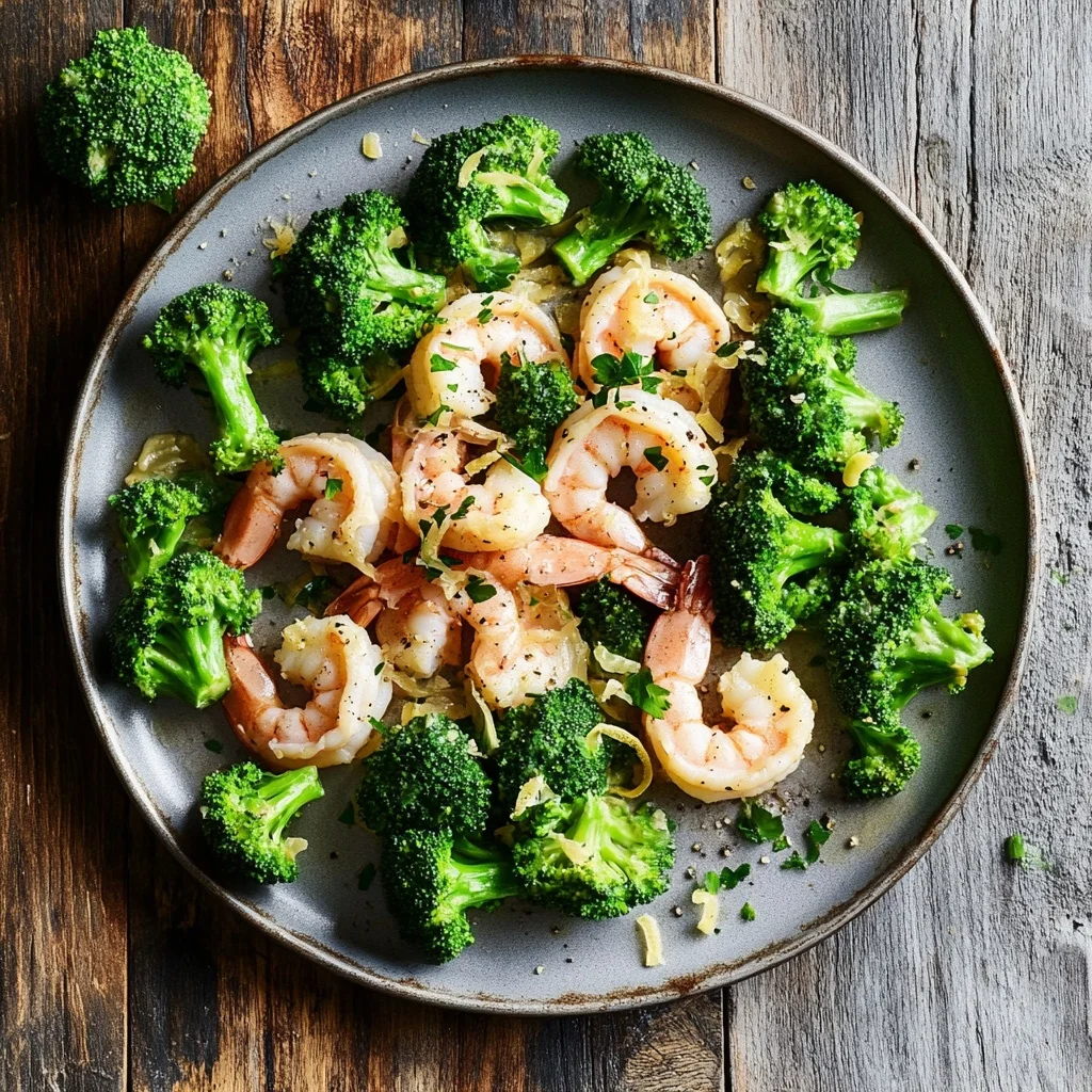 sheet pan lemon garlic shrimp and broccoli serving suggestion