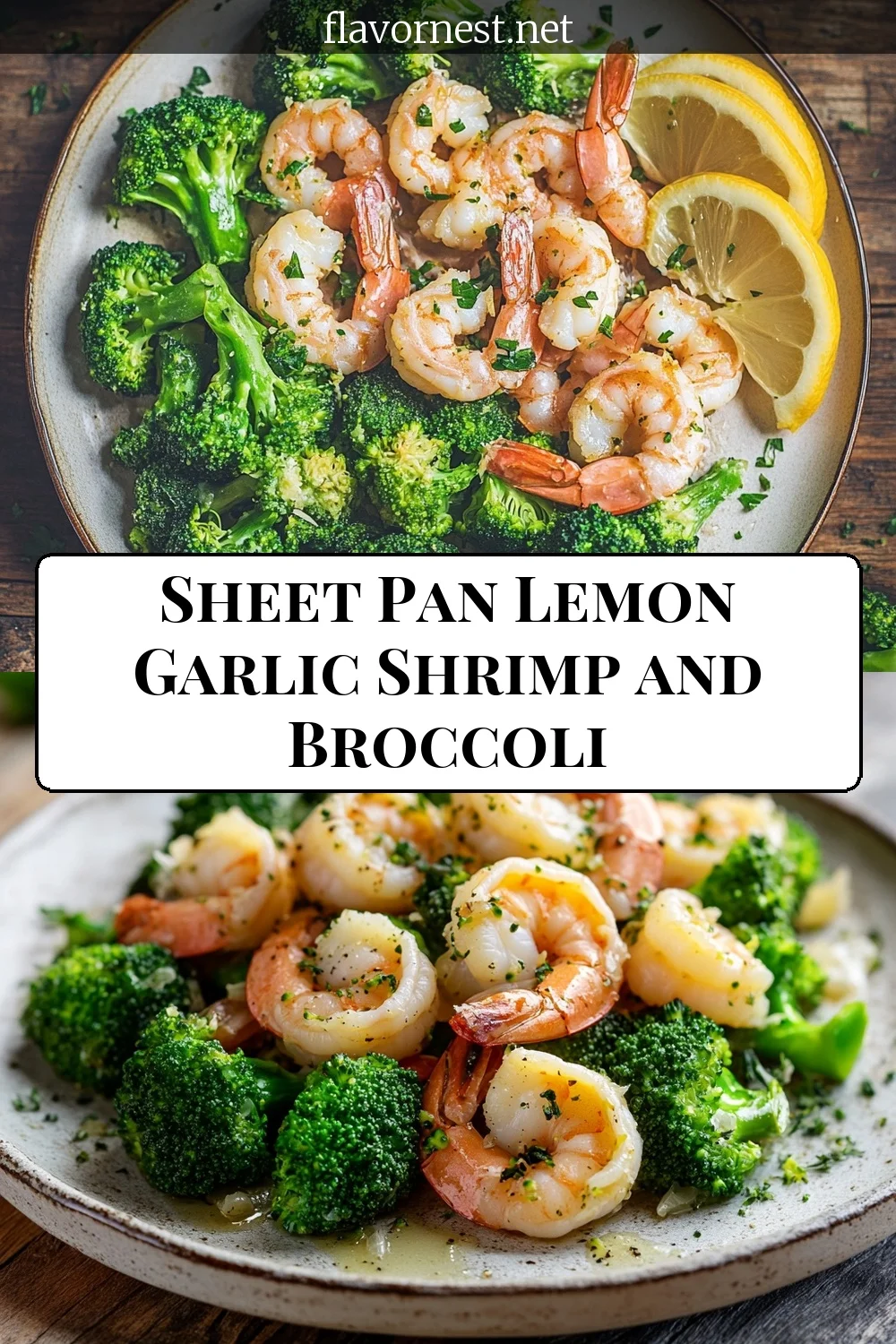 sheet pan lemon garlic shrimp and broccoli pin