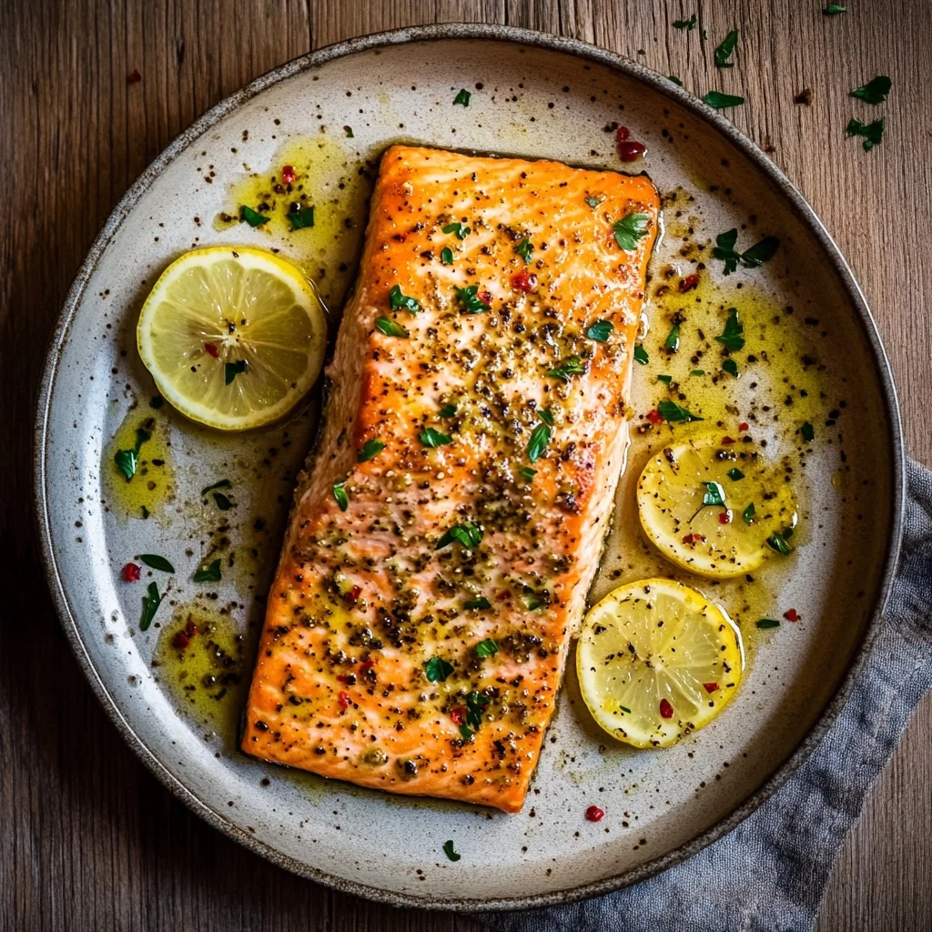 sheet pan lemon pepper salmon serving suggestion