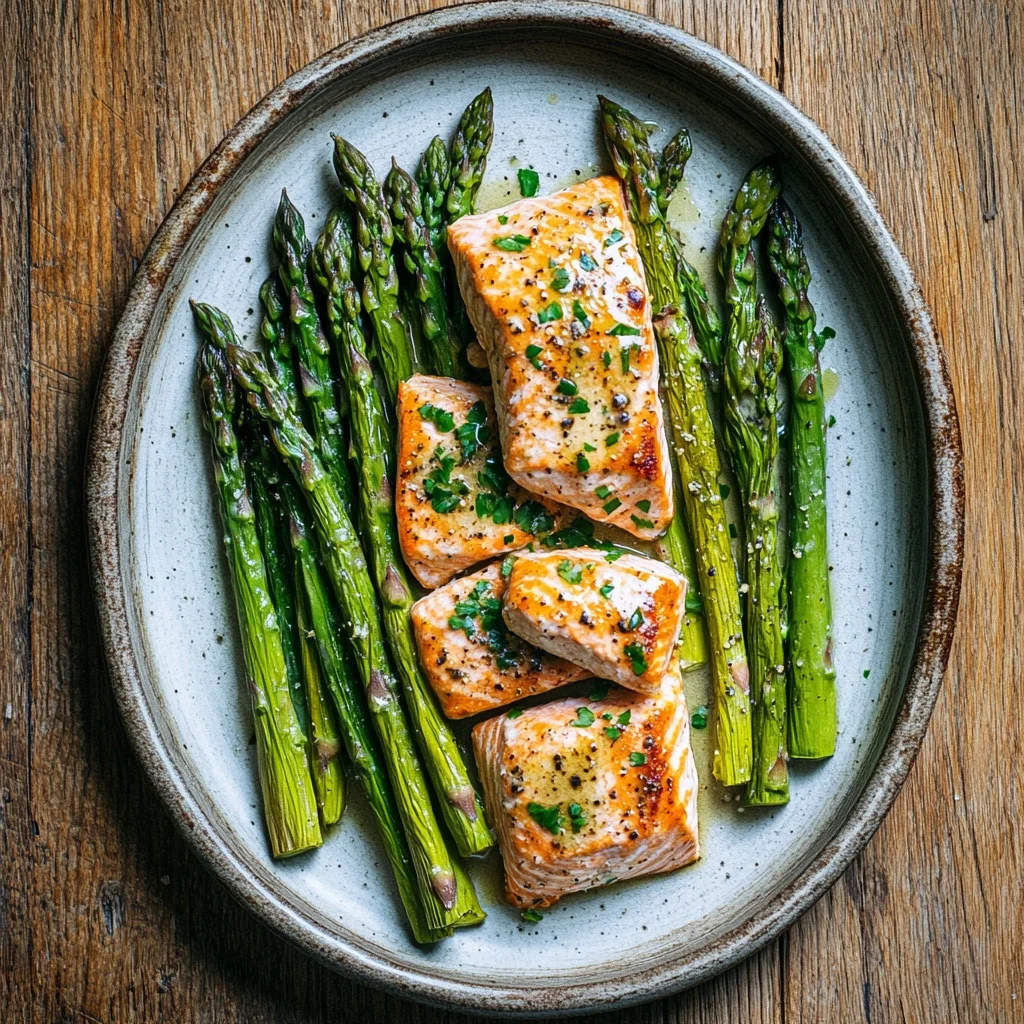sheet pan salmon and asparagus ingredients