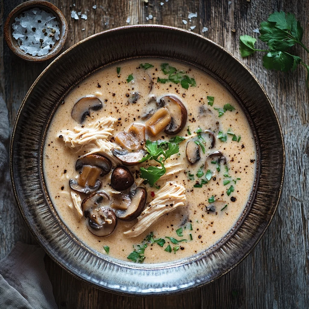 slow cooker creamy chicken and mushroom soup serving suggestion