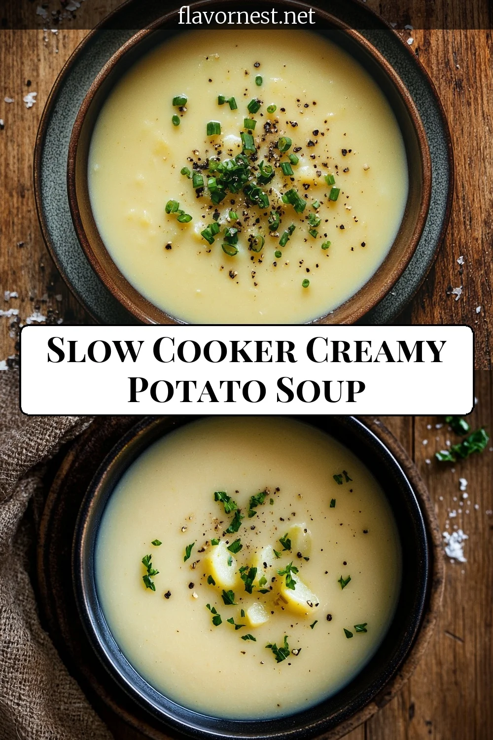 slow cooker creamy potato soup pin