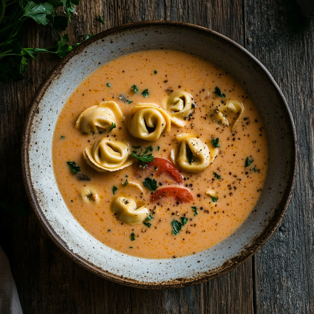 slow cooker creamy tortellini soup serving suggestion