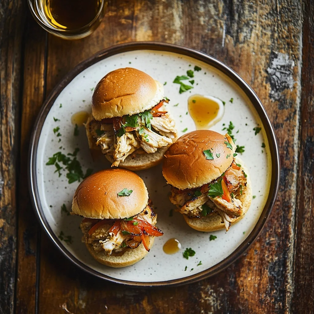slow cooker mississippi chicken sliders serving suggestion