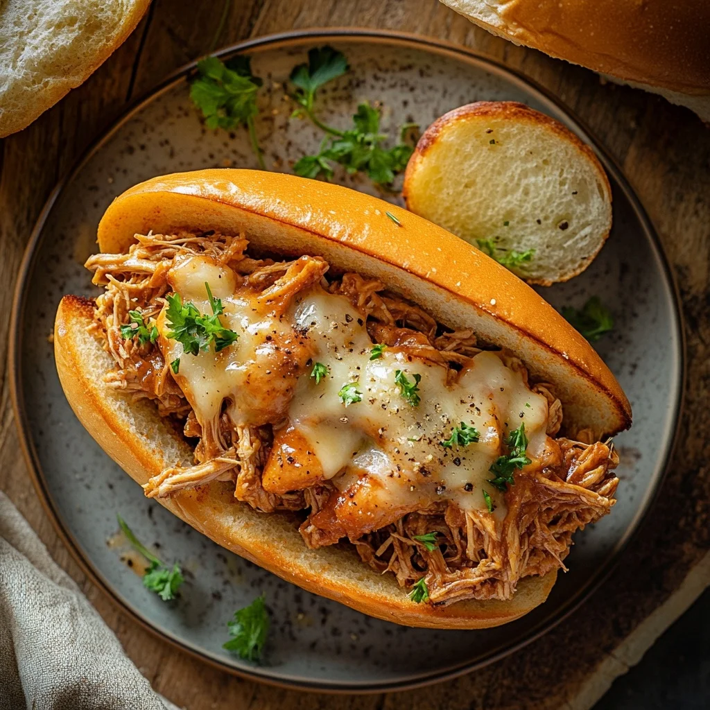 slow cooker pulled chicken sandwiches