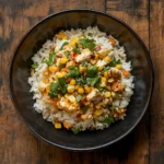 street corn chicken rice bowl