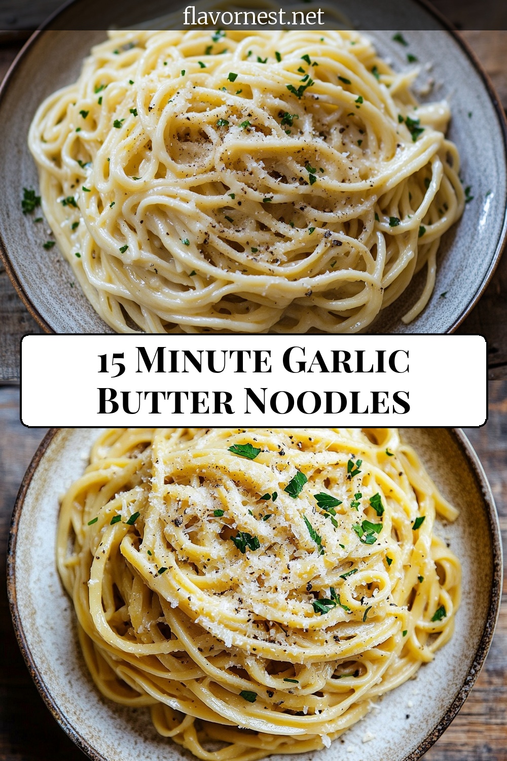 15 minute garlic butter noodles pin