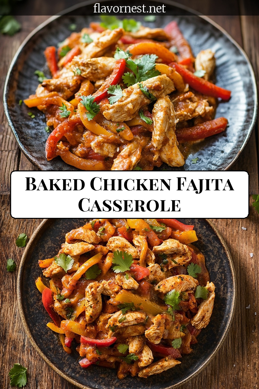 baked chicken fajita casserole pin