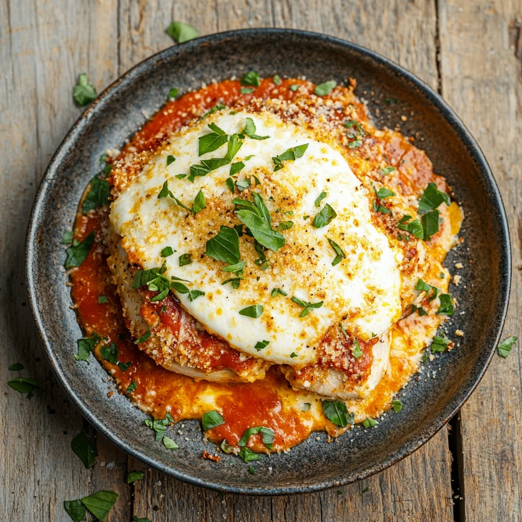 baked chicken parmesan with mozzarella serving suggestion