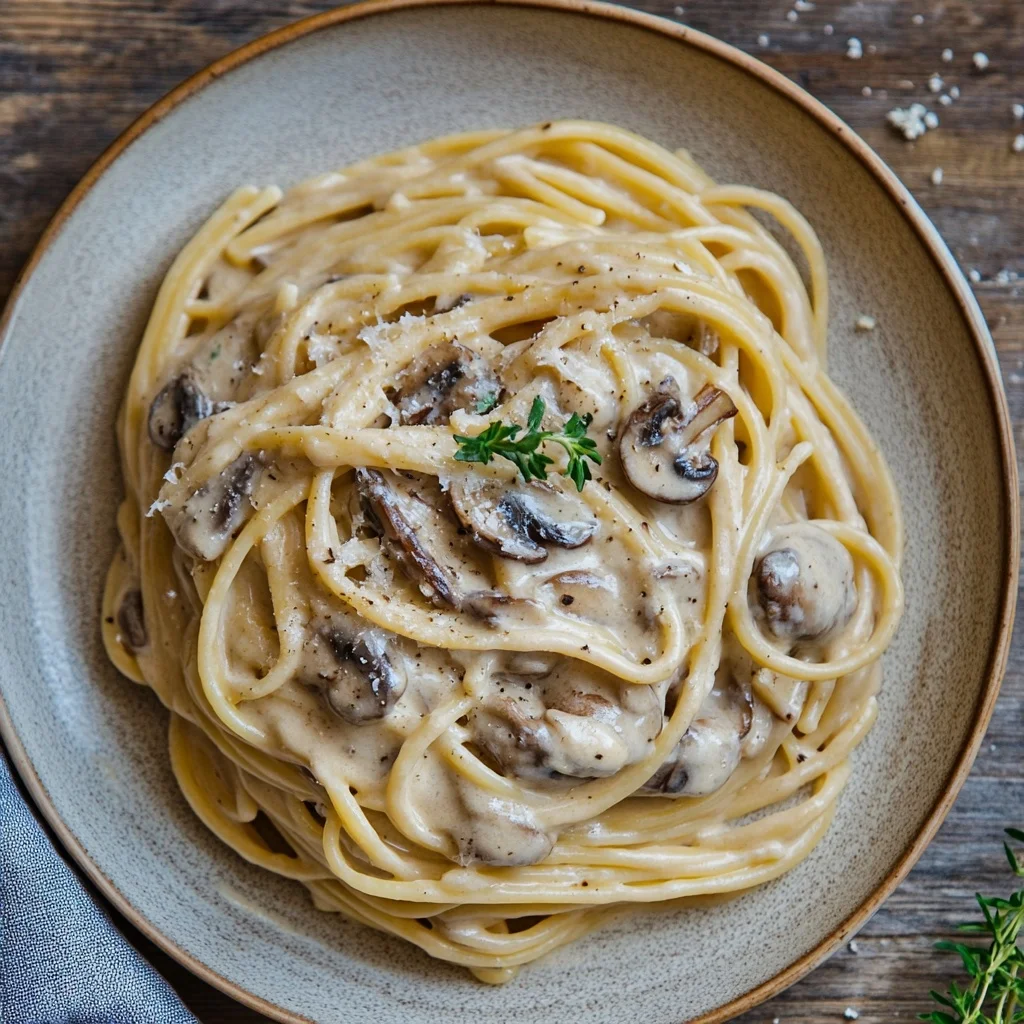 creamy mushroom pasta recipe serving suggestion
