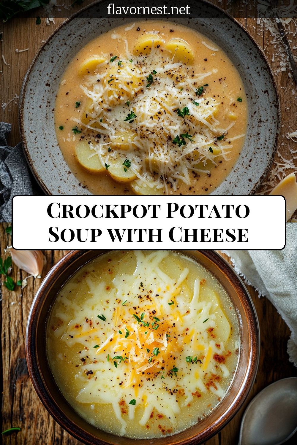 crockpot potato soup with cheese pin