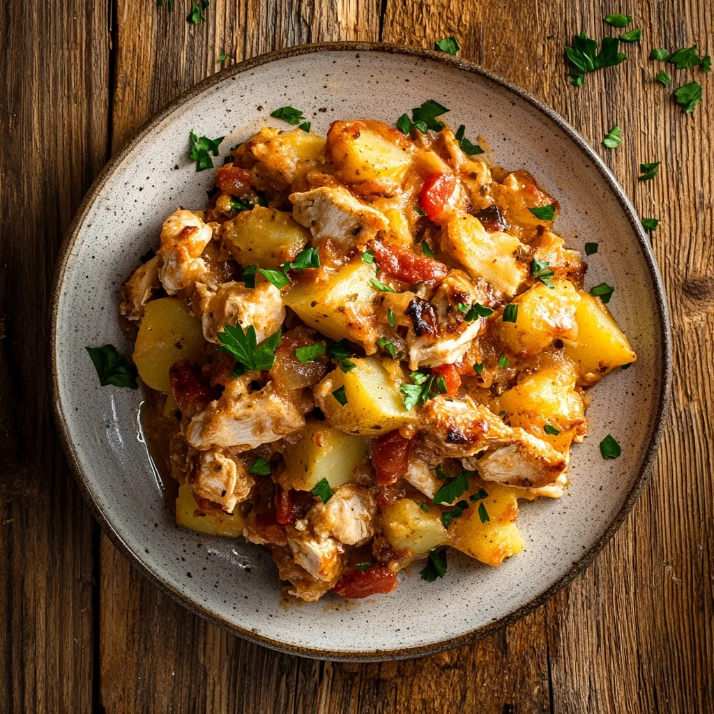 loaded chicken and potato casserole