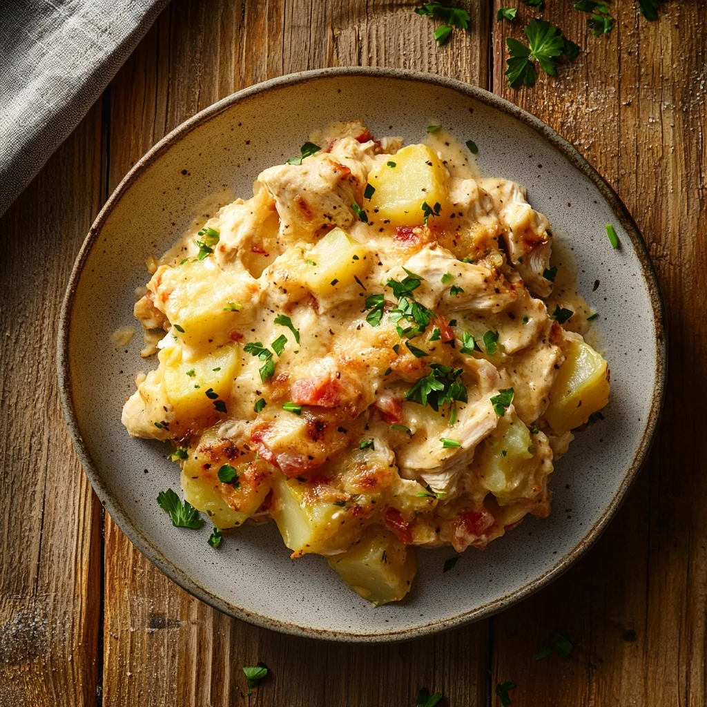 loaded chicken and potato casserole ingredients