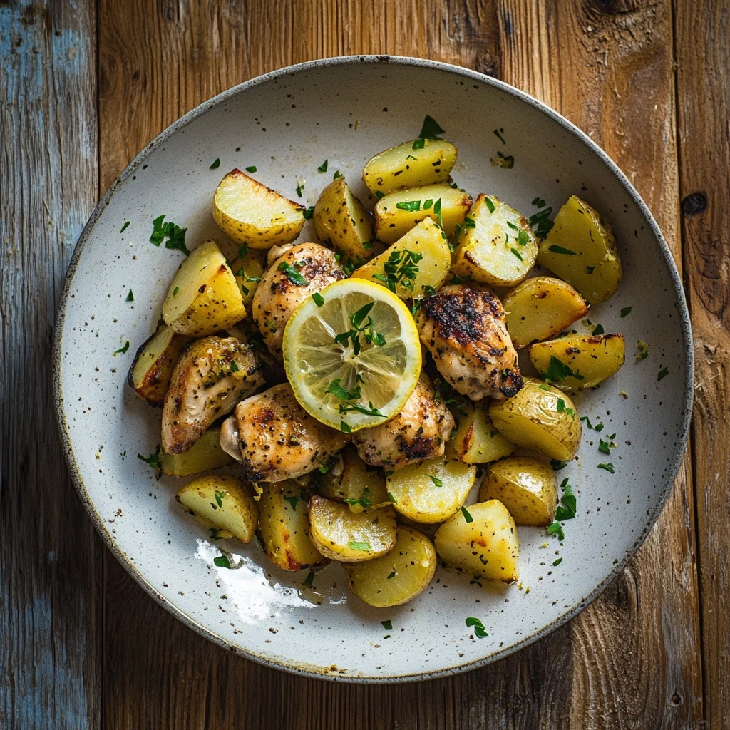 one pan lemon chicken and potatoes