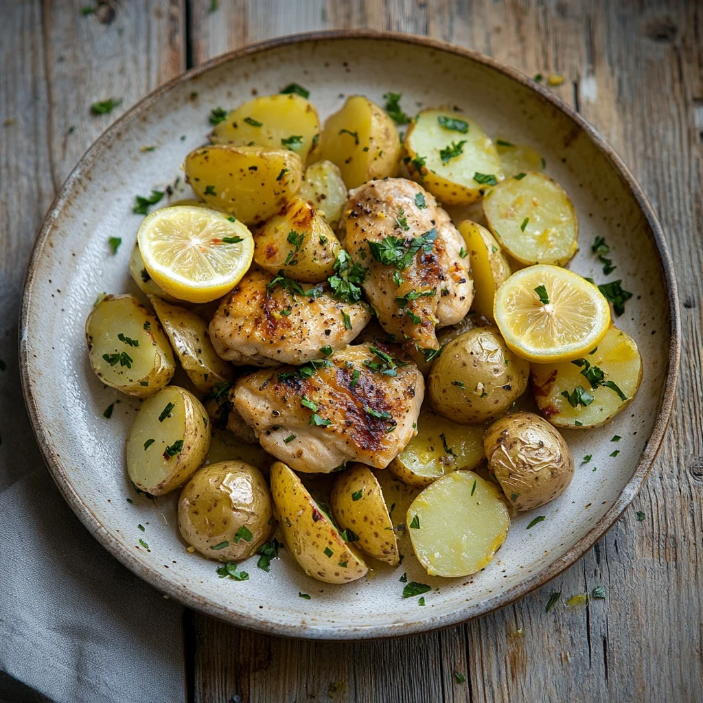 one pan lemon chicken and potatoes serving suggestion