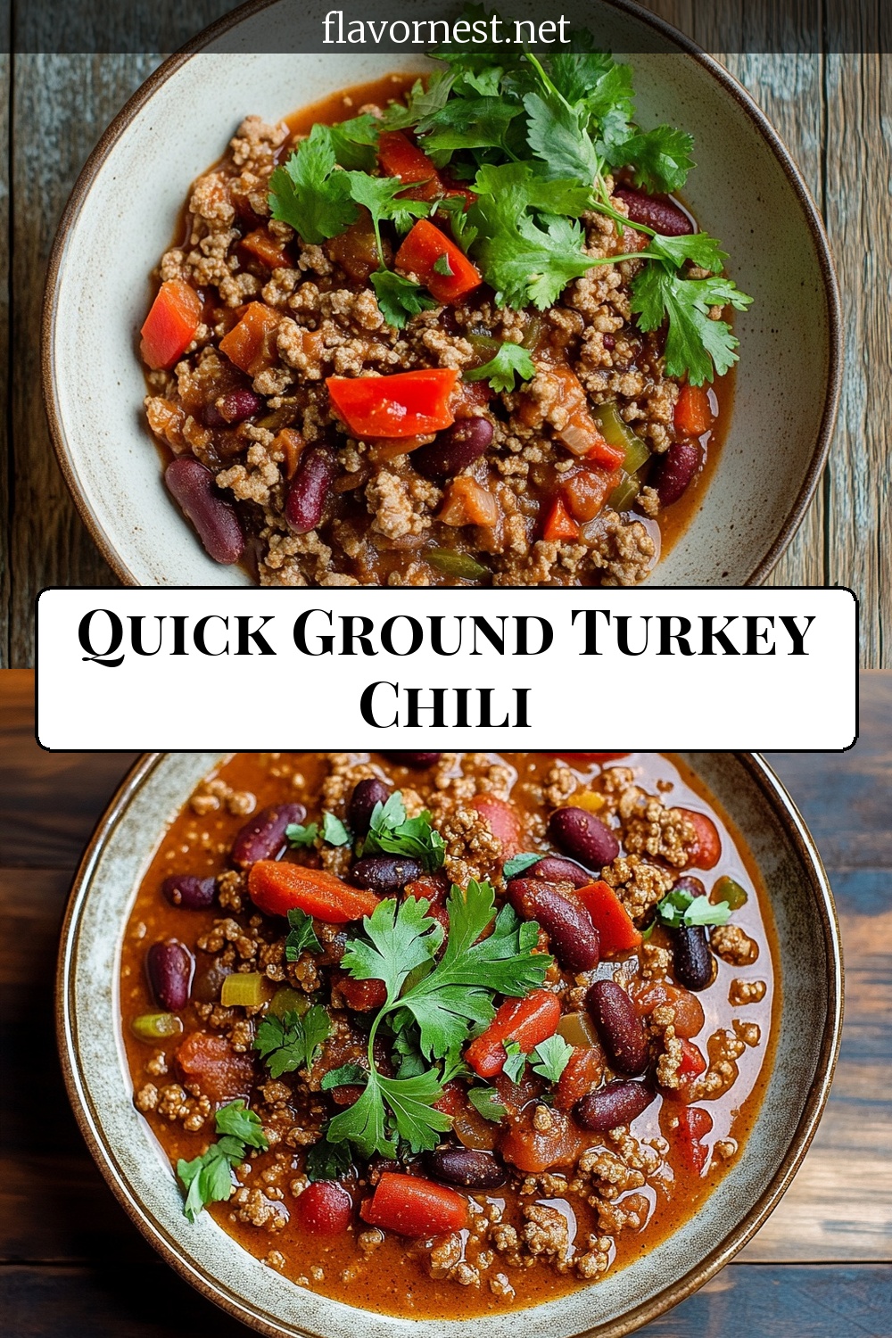 quick ground turkey chili recipe pin