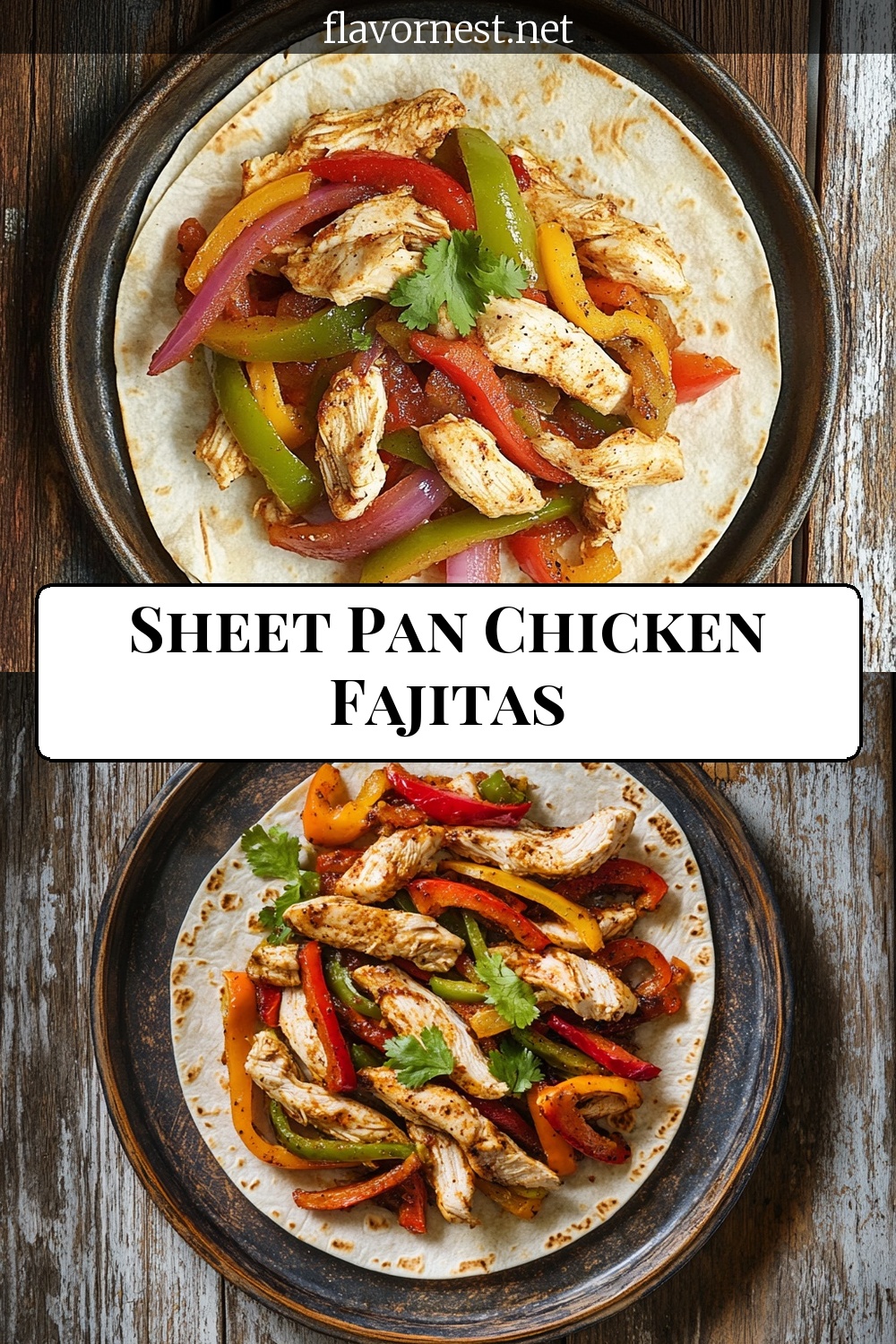sheet pan chicken fajitas pin