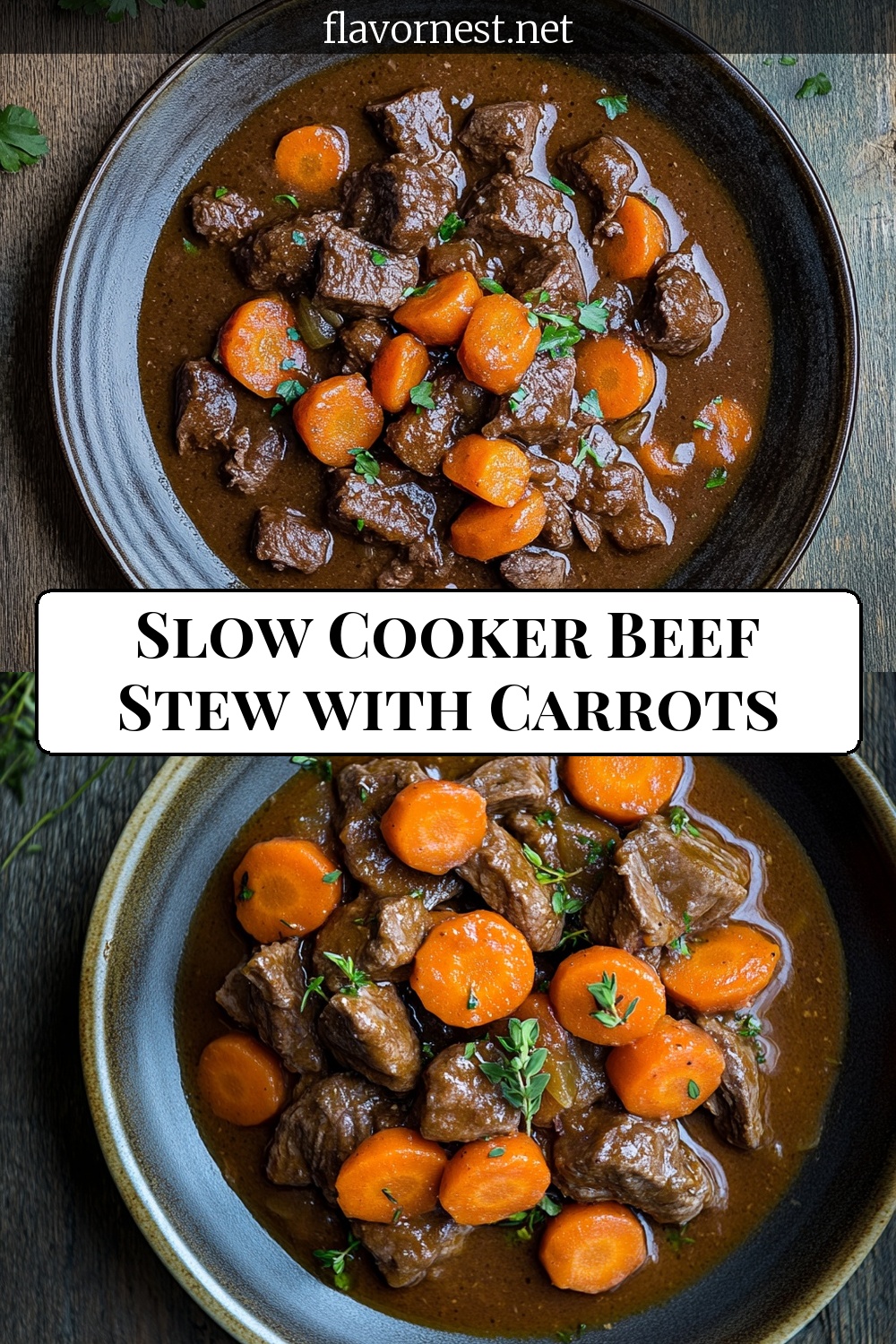slow cooker beef stew with carrots pin