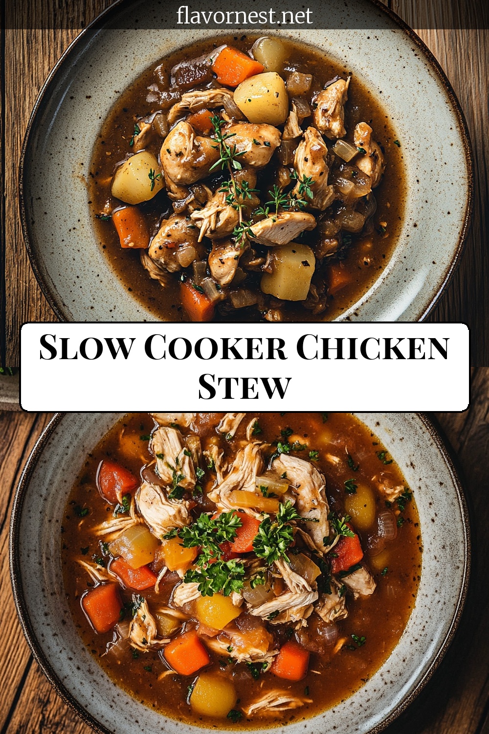slow cooker chicken stew recipe pin