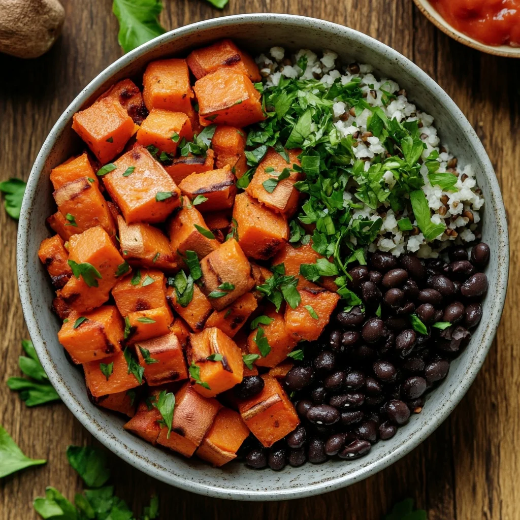 sweet potato black bean meal prep bowls