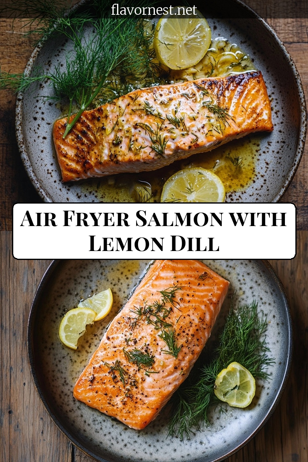 air fryer salmon with lemon dill pin