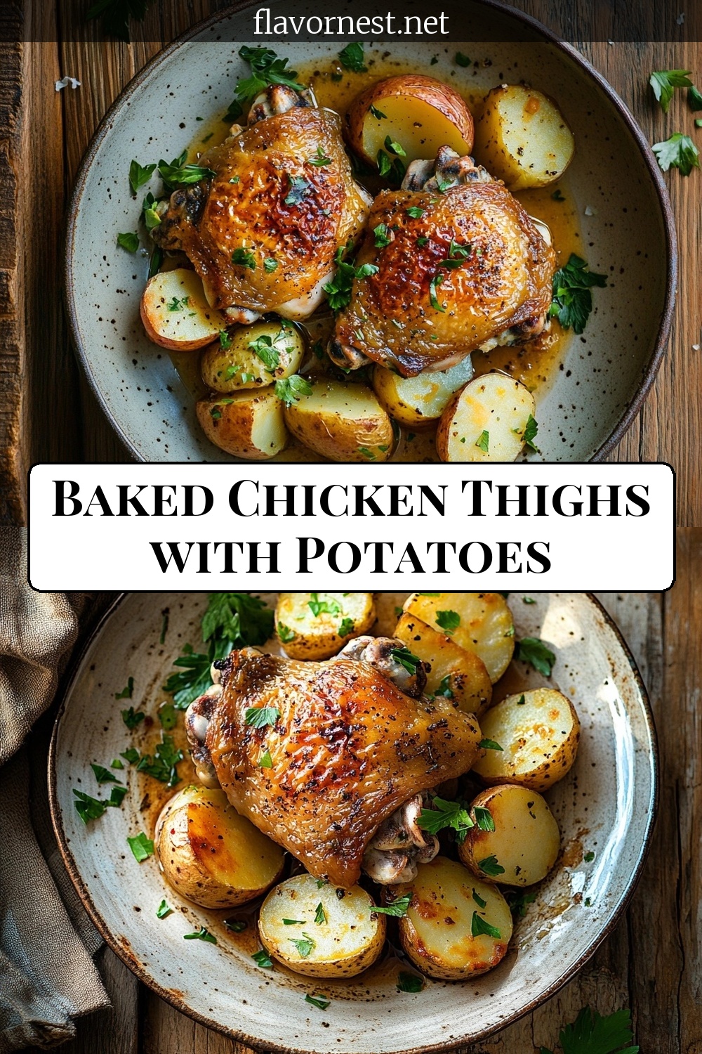 baked chicken thighs with potatoes pin