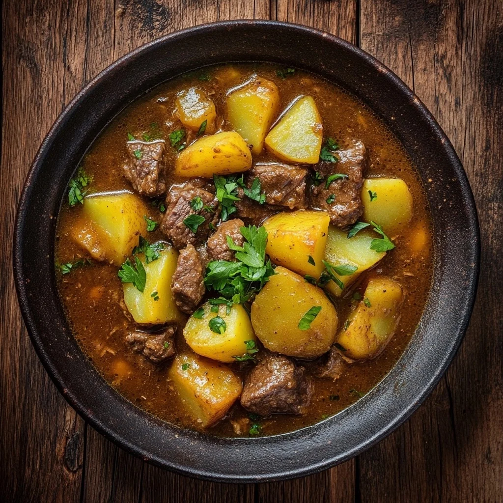 crockpot beef and potato stew serving suggestion