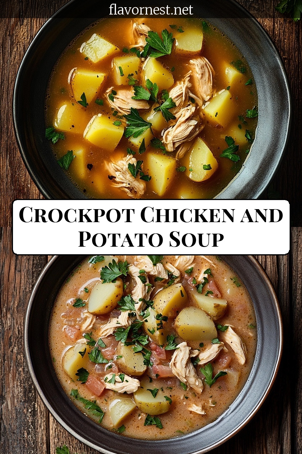 crockpot chicken and potato soup pin