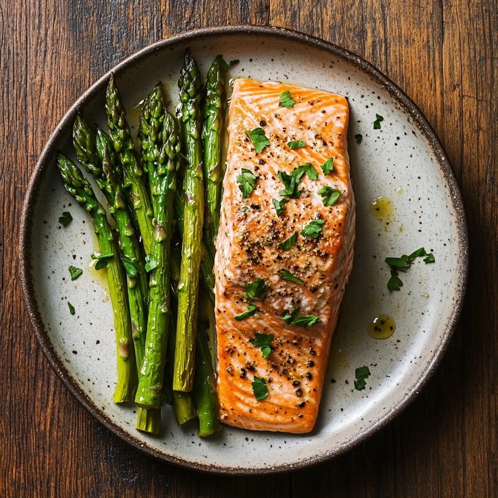 easy baked salmon with asparagus