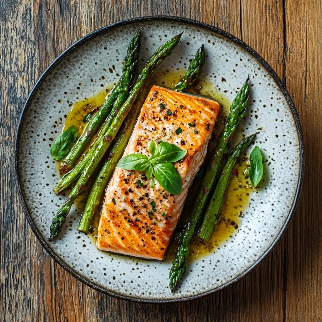 easy baked salmon with asparagus serving suggestion