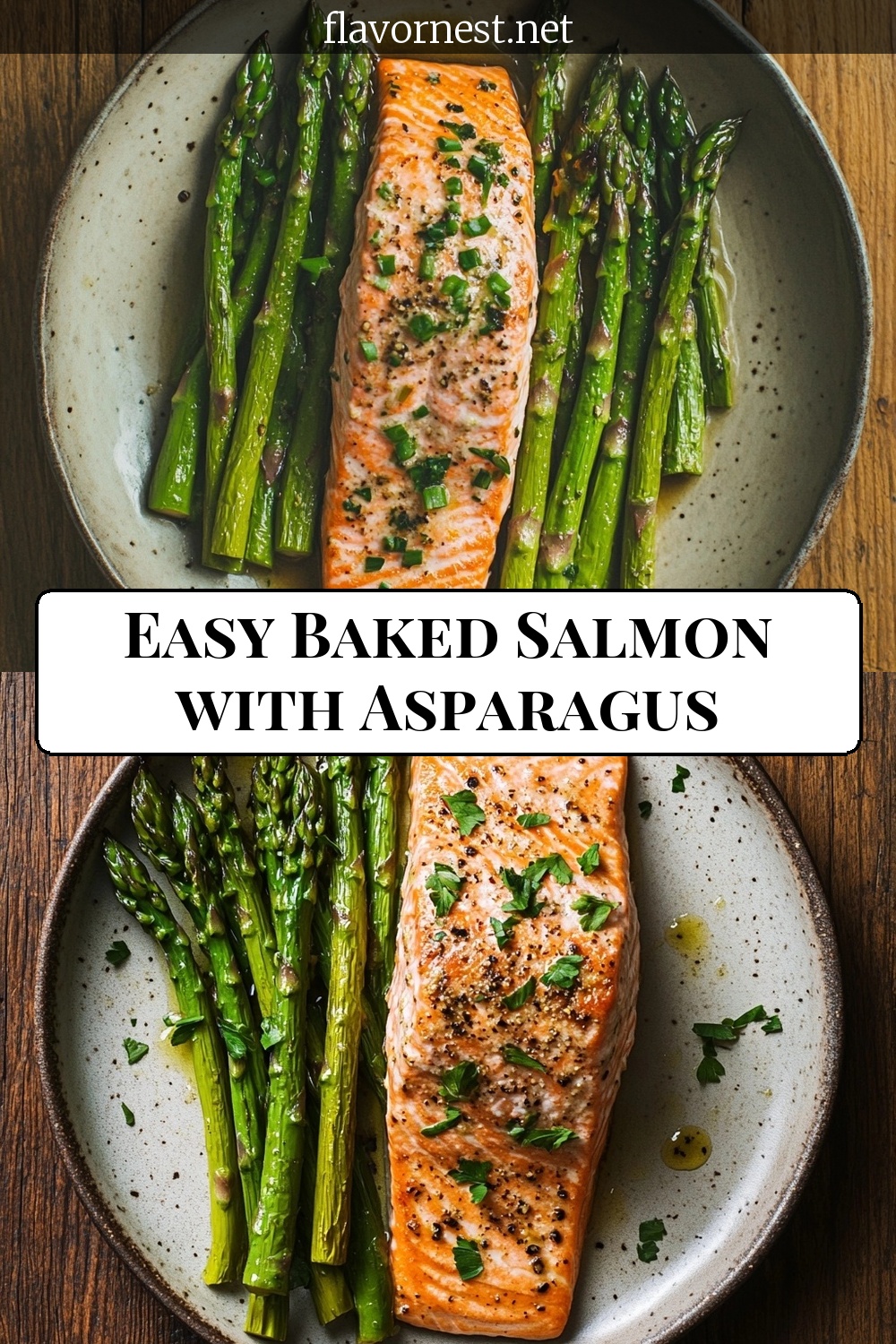 easy baked salmon with asparagus pin