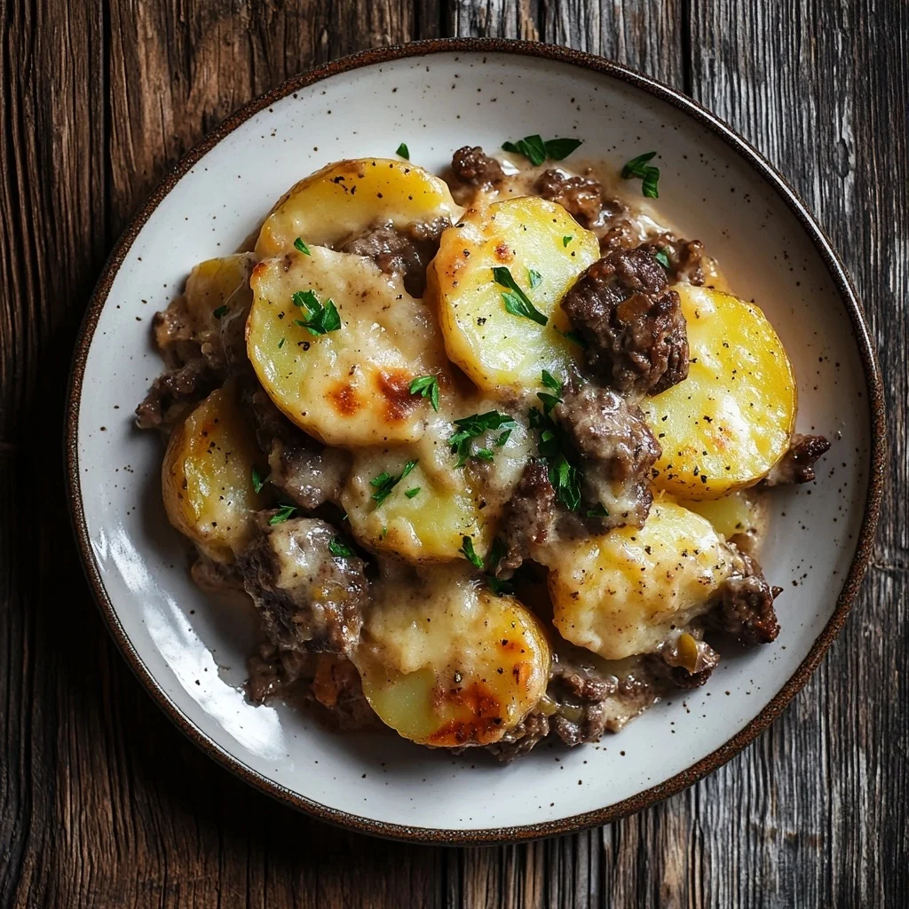 easy beef and potato casserole serving suggestion