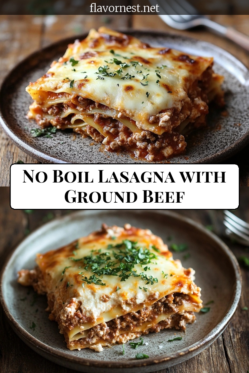 no boil lasagna with ground beef pin