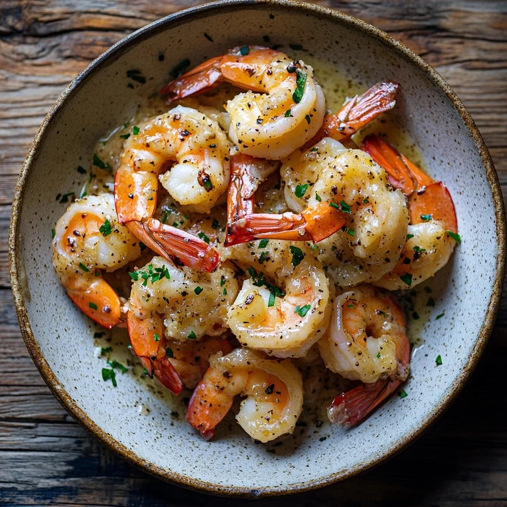 one pan garlic butter shrimp serving suggestion