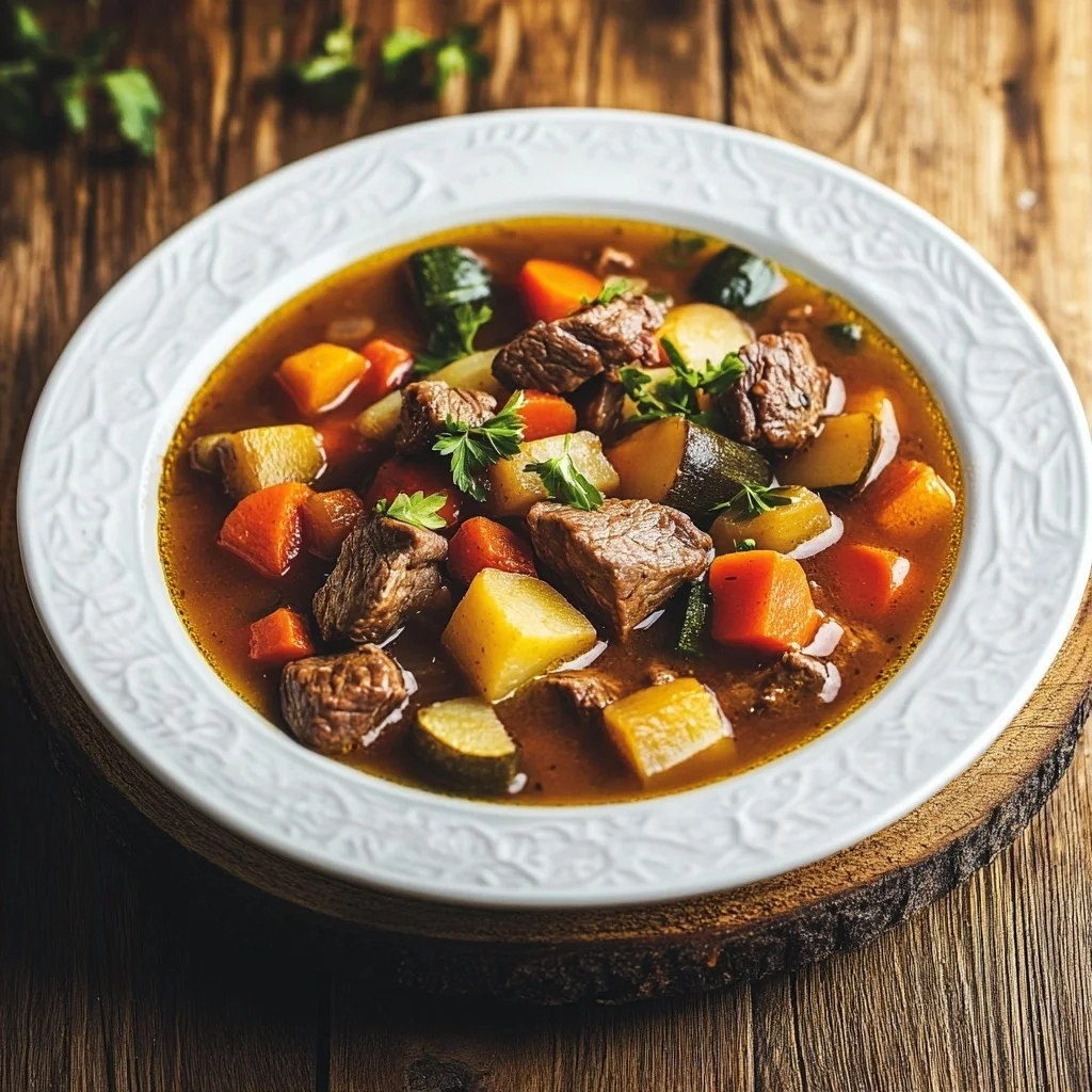 quick beef and vegetable soup ingredients